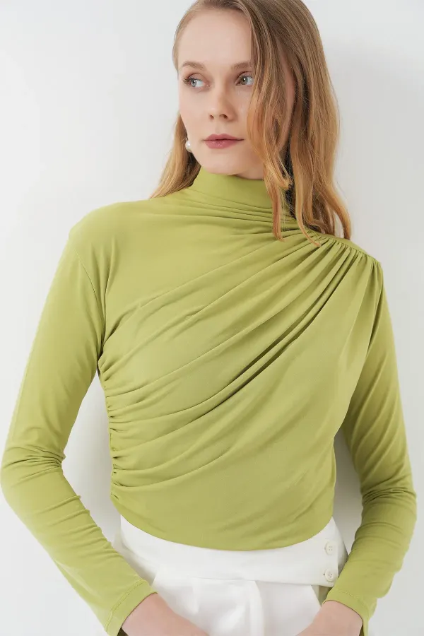 Chemisier Sandy à détails froncés 925 - Vert foncé