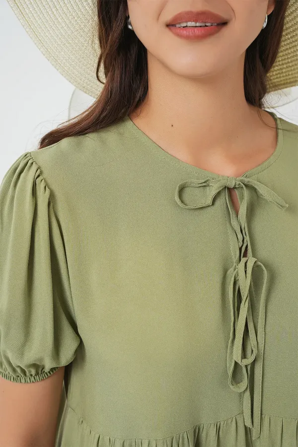 Robe midi à lacets pour femme 2575 - C. Çağla