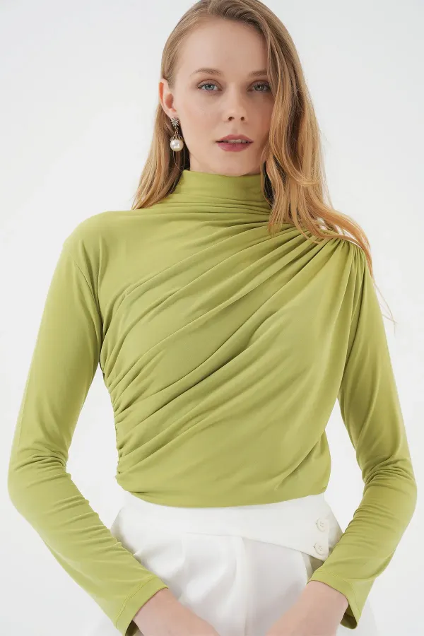 Chemisier Sandy à détails froncés 925 - Vert foncé