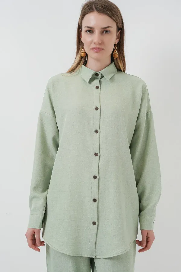 Ensemble deux pièces en lin 6622 - Menthe