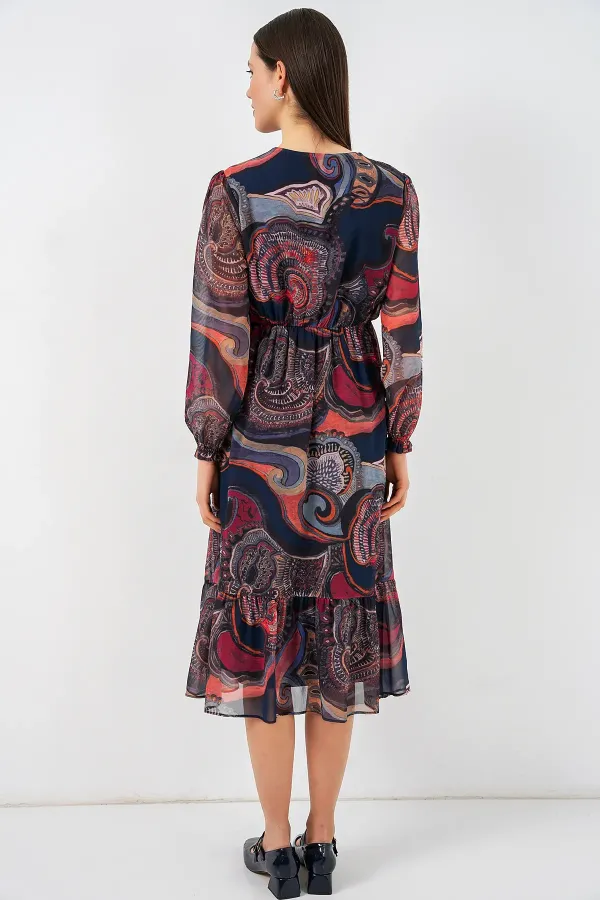 Robe en mousseline à motifs multicolores 2137