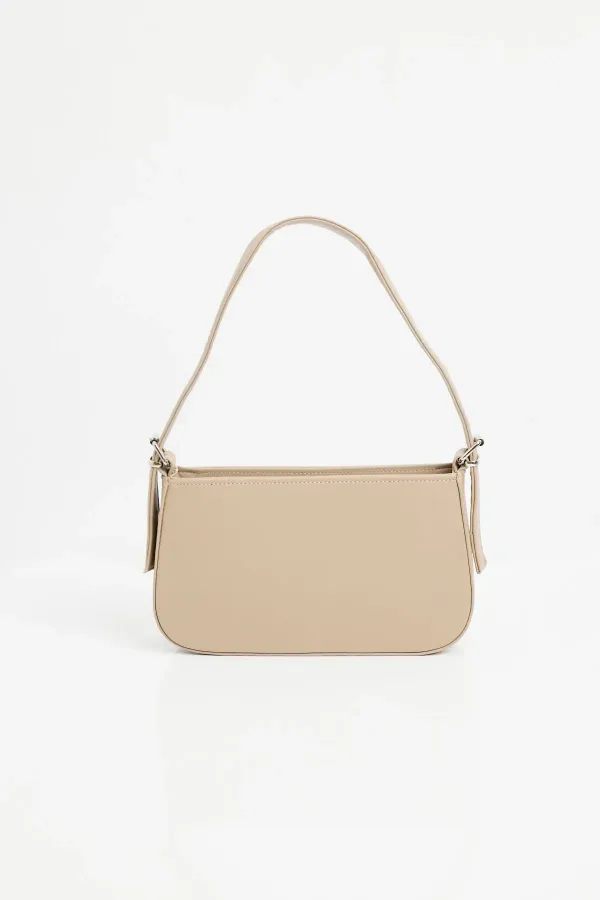 Sac bandoulière baguette plat 010172 - Beige