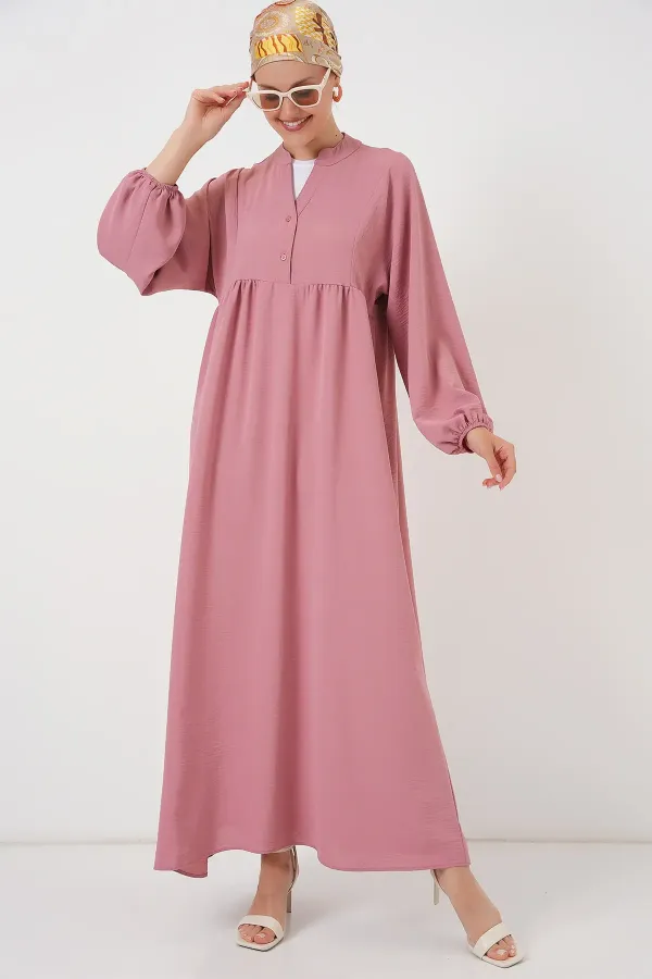 Robe longue hijab pour femme 2525 - Rose