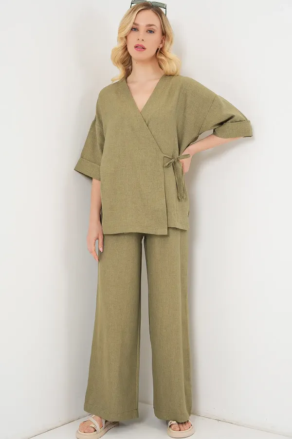 Ensemble deux pièces à nouer sur le devant pour femme 6745 - Çağla