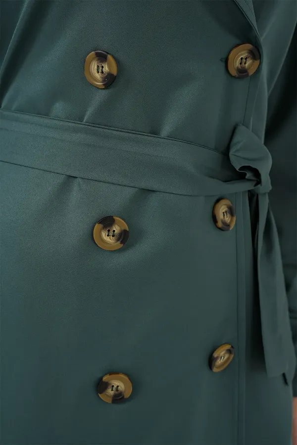 Trench-coat croisé 5853 - Vert émeraude