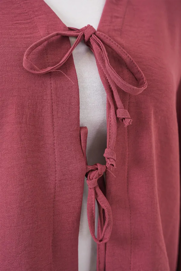 Ensemble deux pièces jupe kimono Ayrobin pour femme 8047 - Rose