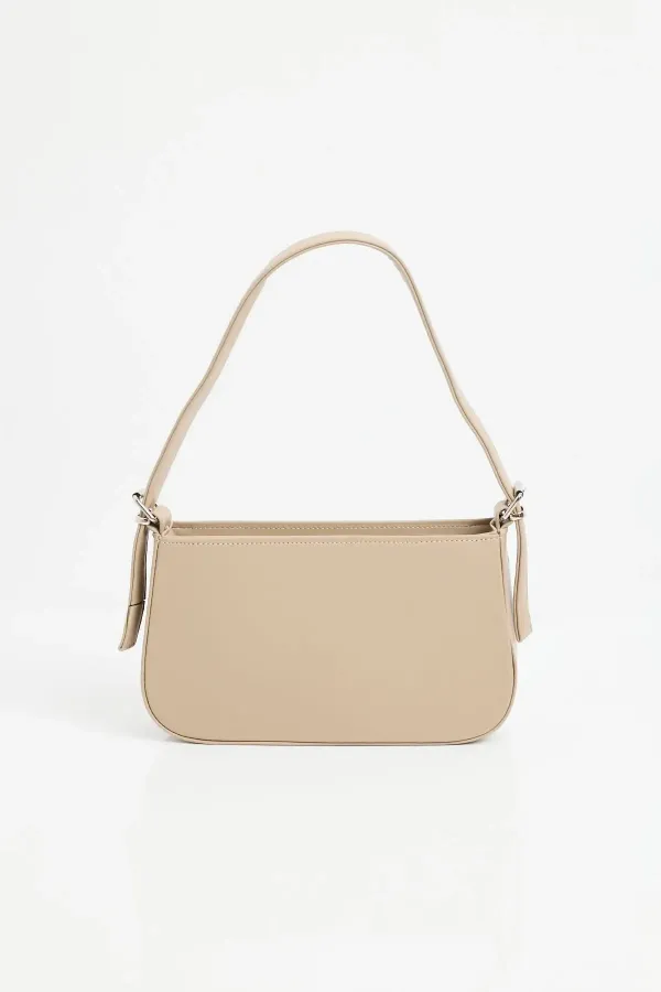 Sac bandoulière baguette plat 010172 - Beige