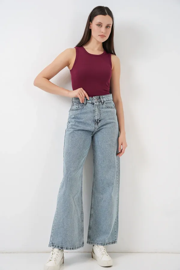 Women's Wide Leg High Waist Palazzo Jeans 6656 - A.Mavi