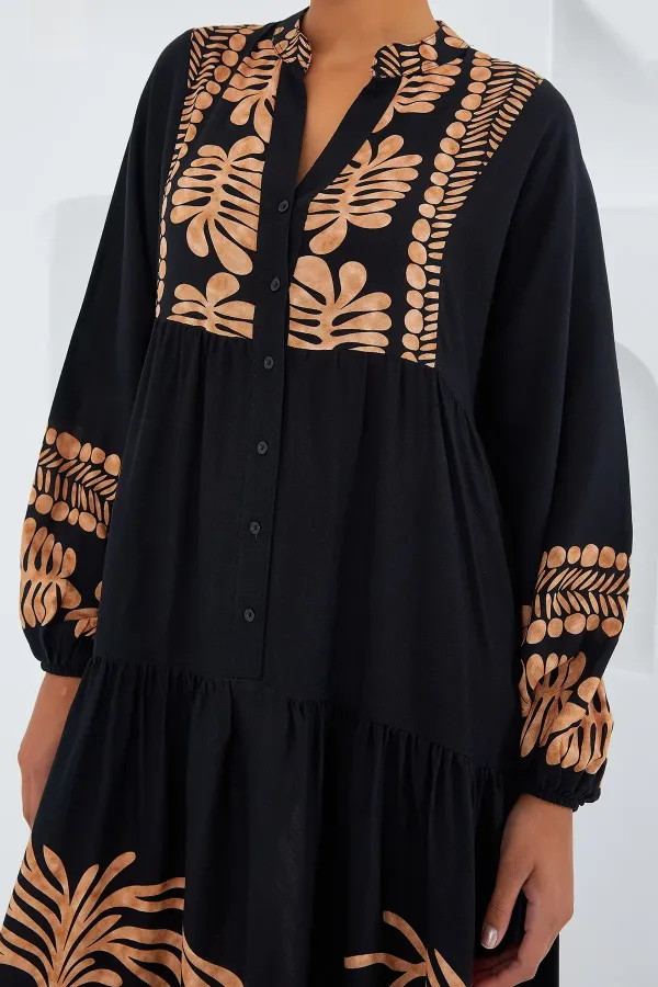 Women's Black Mink Viscose Hijab Dress 2423