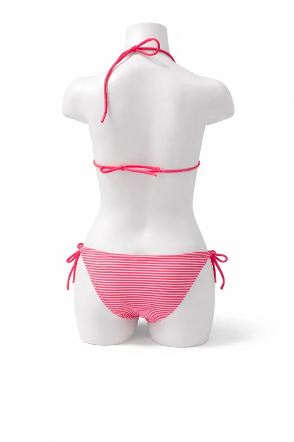 Ensemble bikini à rayures roses pour filles HZL25S-LC842