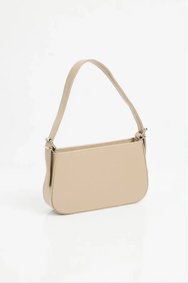 Sac bandoulière baguette plat 010172 - Beige