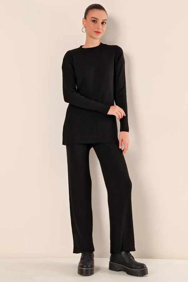 15826 Corduroy Two-Piece Set - Black