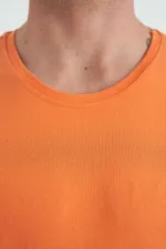Tommylife Toptan O Yaka Standart Kalıp Basic Erkek T-Shirt 87911 Oranj