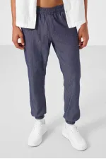 Jean chino extensible léger, coupe standard, tissé, Tommylife Wholesale, bleu marine, référence 82176