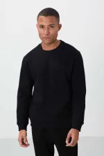 Tommylife Toptan Rahat Kalıp Basic Erkek Eşofman Takım 85265 Siyah