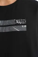 Tommylife Toptan Peter O Yaka Standart Kalıp Baskılı Erkek T-Shirt 88204 Siyah