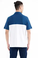 Tommylife Wholesale White Gradient Polo Collar Standard Fit Men's T-Shirt - 88238