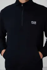 Tommylife Toptan Herbert Standart Kalıp Dik Yaka Erkek Eşofman Takım 85233 Lacivert