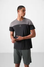 Tommylife Toptan O Yaka Standart Kalıp Aktif Spor Erkek T-Shirt 88386 Siyah