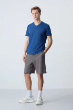 Tommylife Toptan Comfort Fit Basic Erkek Şort 81275 Koyu Gri