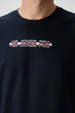 Tommylife Toptan O Yaka Oversize Baskılı Erkek T-Shirt 88365 Lacivert