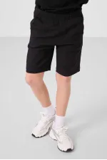 Ensemble short chino garçon Tommylife Wholesale en coton léger et extensible, coupe oversize, noir, réf. 11277