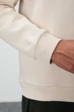 Sweat-shirt basique pour homme Tommylife Wholesale, col rond, coupe décontractée, couleur beige, référence 88418