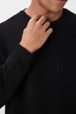 Sweat-shirt basique Tommylife Wholesale à col rond et coupe décontractée pour homme, référence 88418, noir