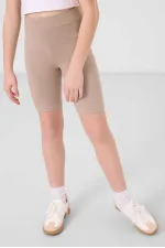 Leggings basiques Tommylife en coton, coupe standard, jambes courtes, pour filles, réf. 75188, beige foncé