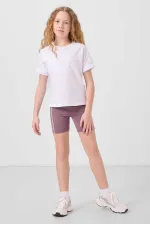 Tommylife Toptan Esnek Standart Fit Basic Performans Kız Çocuk Tayt 75189 Gül Kurusu