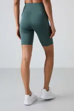 Leggings motardes taille haute Tommylife pour femmes, vert forêt, référence 91012 (vente en gros)