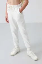 Ensemble de survêtement à capuche coupe standard pour filles de 3 à 9 ans Tommylife Wholesale 75148 Écru