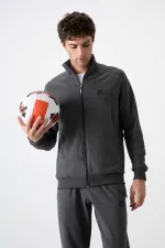 Survêtement zippé confortable Tommylife pour homme, vente en gros, 85072, anthracite chiné