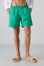 Tommylife Toptan Yeşil Belden Lastikli Standart Kalıp Erkek Deniz Şortu - 81237