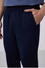 Tommylife Toptan Standart Fit Dokuma Hafif Esnek Chino Pantolon 82175 Lacivert