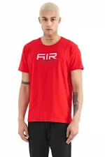 Tommylife Wholesale Liam Crew Neck Standard Fit Printed Men's T-Shirt 88207 Red