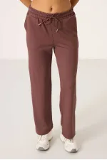 Ensemble tunique de survêtement à capuche oversize pour femme Tommylife, texture douce, vente en gros - 95348 Marron