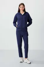 Ensemble de survêtement à capuche Tommylife Wholesale pour femme, coupe standard, réf. 95306, indigo