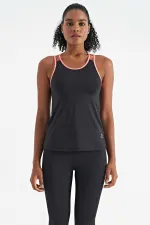 Débardeur de sport Tommylife Wholesale noir à double bretelle au dos, coupe standard, pour femme - 97258