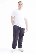 T-shirt homme Tommylife Wholesale blanc basique à manches courtes et col rond, grandes tailles - 88072