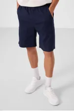 Short chino extensible léger, coupe standard, tissé, Tommylife Wholesale, bleu marine, référence 81293