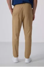 Pantalon chino extensible léger tissé coupe standard Tommylife Wholesale 82175 Beige foncé