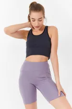 Débardeur court sans manches Tommylife, coupe ajustée, col en U, anthracite, en gros - 97162