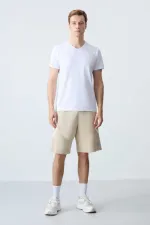Short basique confort Tommylife pour homme, couleur beige, référence 81281.