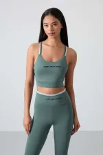 Ensemble bustier et legging taille haute slim fit Tommylife pour femme, vert menthe, réf. 95333