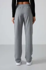 Pantalon de survêtement Tommylife pour femme, gris chiné, avec poches zippées, coupe confortable et jambes classiques - 94195