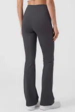 Leggings de sport évasés pour femmes Tommylife, taille haute, anthracite, flexibles et performants - 94686