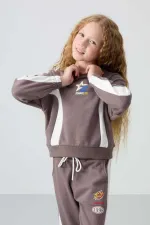 Ensemble de survêtement à capuche oversize pour filles Tommylife (7-15 ans), marron, référence 75166