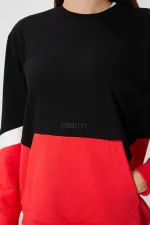 Tommylife Wholesale Crew Neck Oversize Women's Sweatshirt 97289 Black