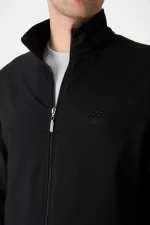 Tommylife Toptan Rahat Kalıp Fermuarlı Sweat Erkek Eşofman Takım 85072 Siyah